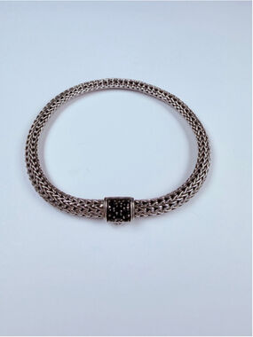 John Hardy Black Sapphire Classic Chain 925 Sterling Silver 5MM Bracelet $895